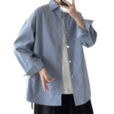 Solid Color Oversize Long Sleeve Shirt